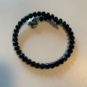 Hunter green beaded bangle